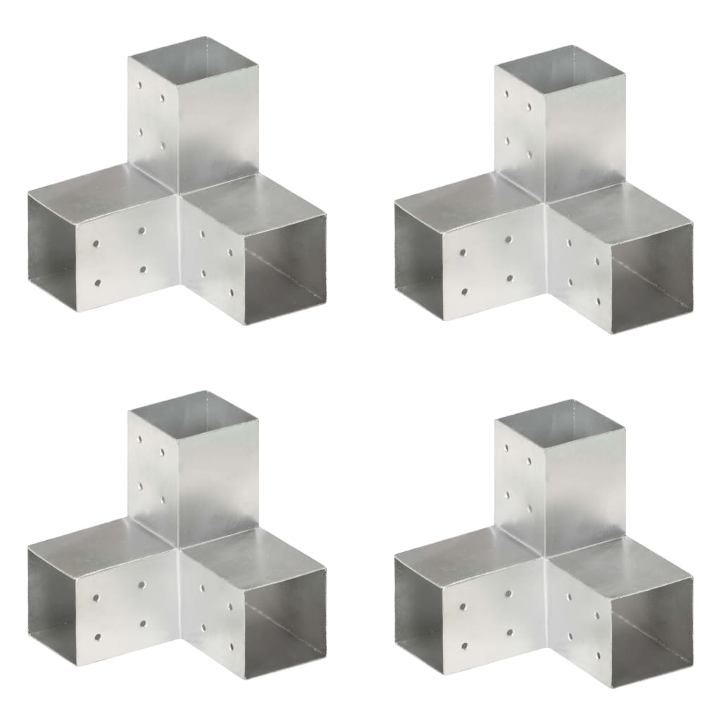 Pfostenverbinder 4 Stk. Y-Form Verzinktes Metall 81 x 81 mm Pfostenverbinder 4 Stk. Y-Form Verzinktes Metall 81 x 81 mm
