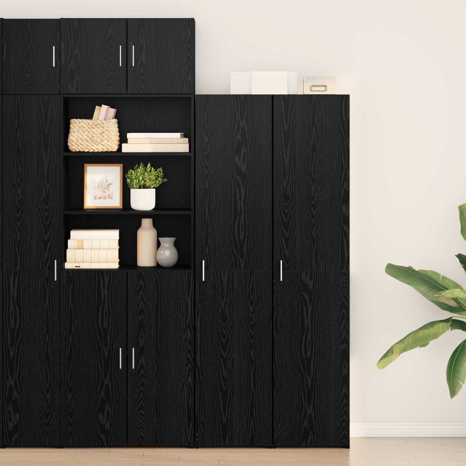 Highboard Schwarze Eiche 40x42.5x185 cm Spanplatte
