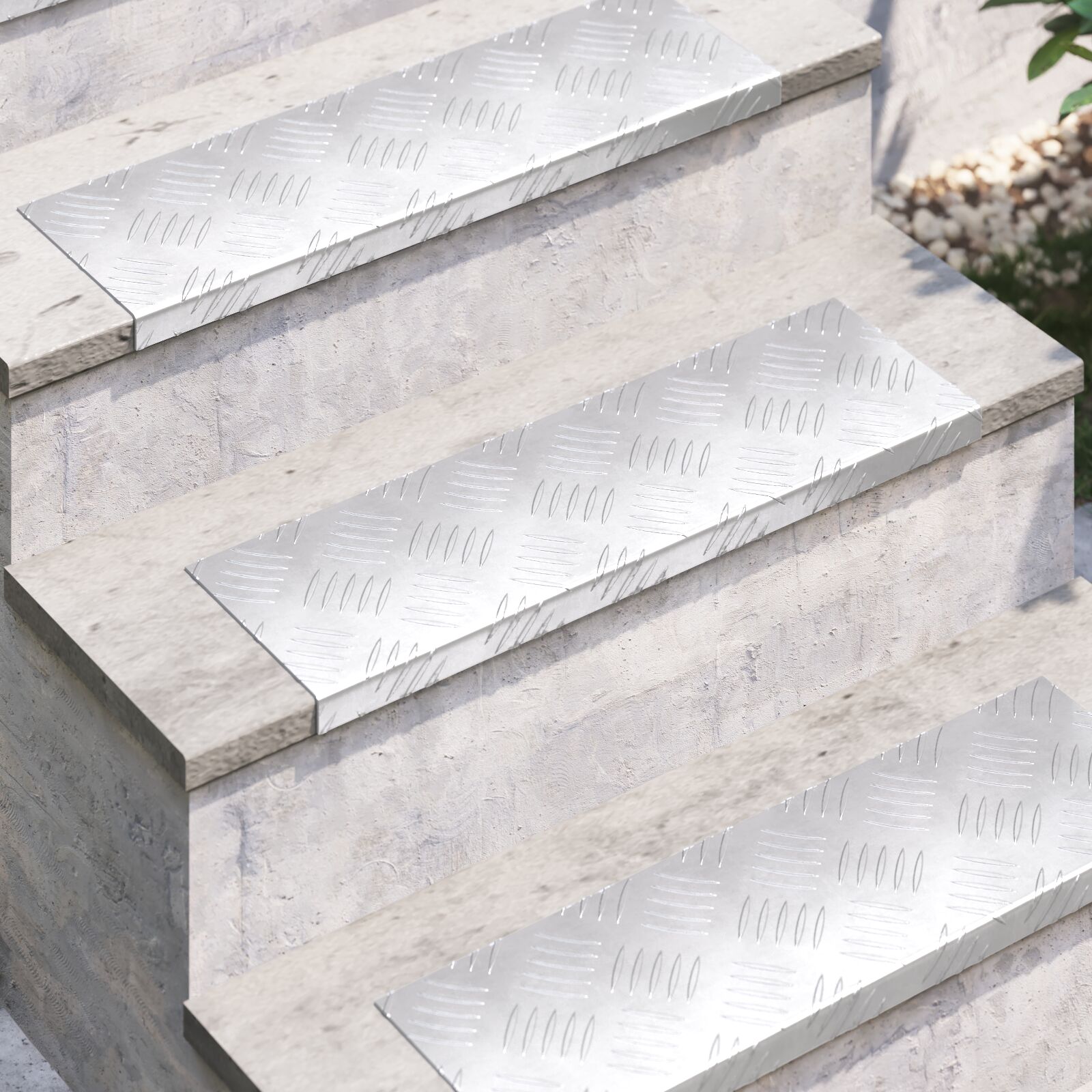 vidaXL Aluminium Treppenstufen 5er Set Rutschfest 60x18 cm vidaXL Aluminium Treppenstufen 5er Set Rutschfest 60x18 cm