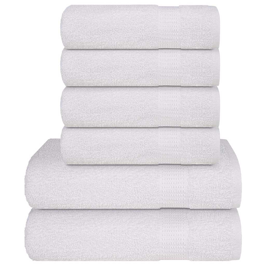 6-tlg. Handtuch-Set Weiß 360 g/m² 100% Baumwolle 6-tlg. Handtuch-Set Weiß 360 g/m² 100% Baumwolle