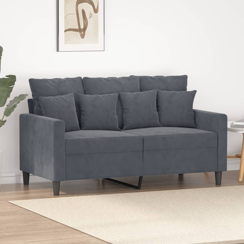 2-Sitzer-Sofa Dunkelgrau 120 cm Samt 2-Sitzer-Sofa Dunkelgrau 120 cm Samt
