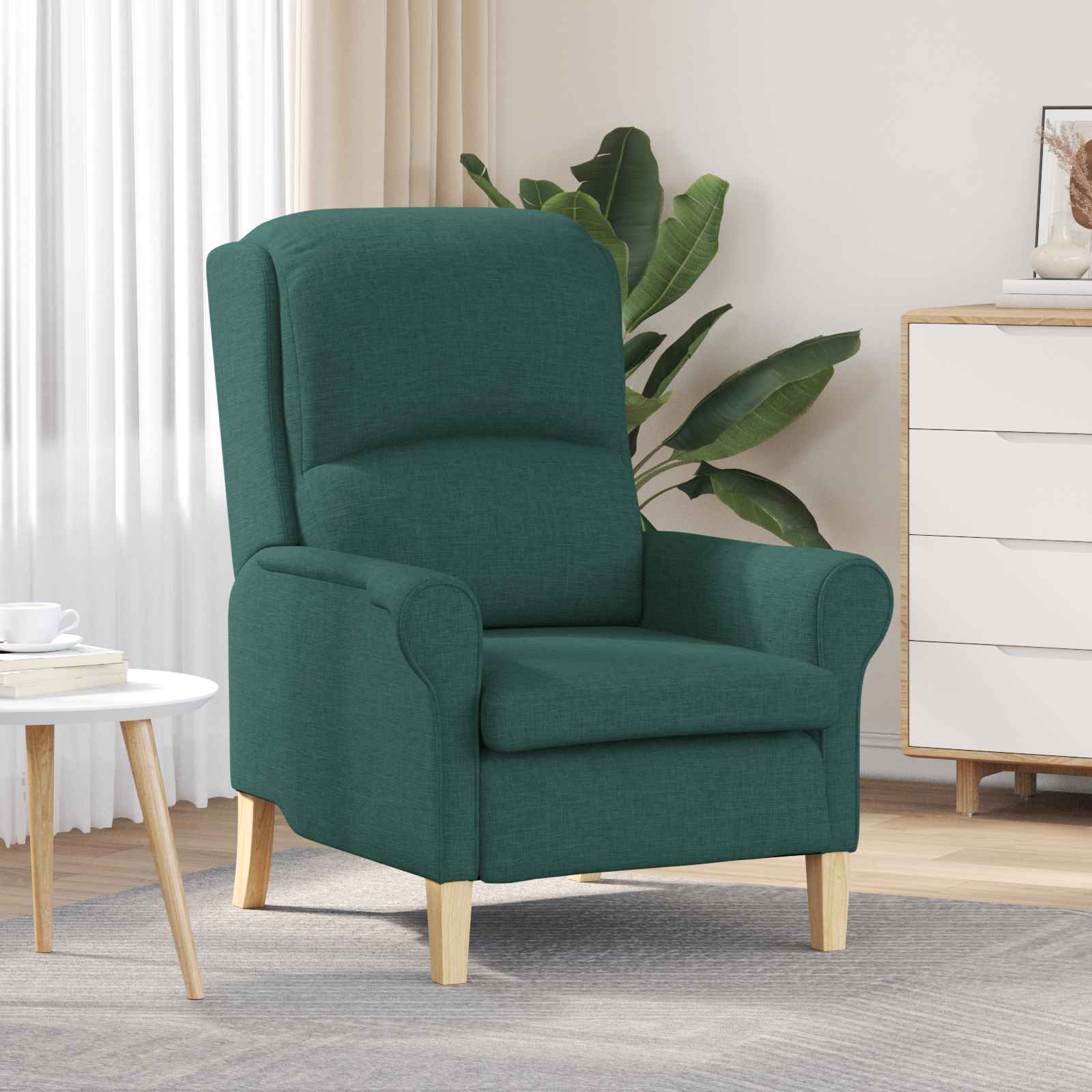 Moderner Sessel Dunkelgrün Stoff, Holz Standard Ergonomisch Moderner Sessel Dunkelgrün Stoff, Holz Standard Ergonomisch