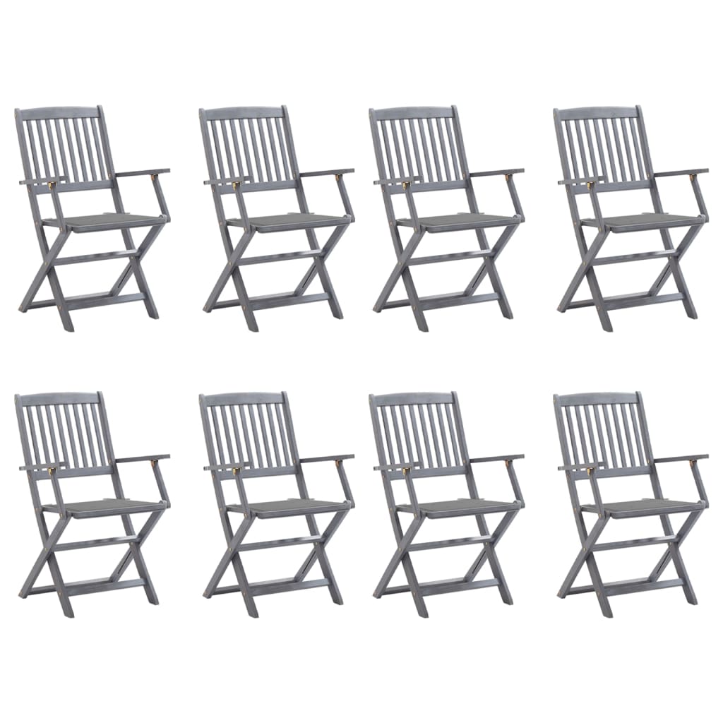 Klappbare Gartenstühle 8 Stk. mit Kissen Massivholz Akazie Klappbare Gartenstühle 8 Stk. mit Kissen Massivholz Akazie