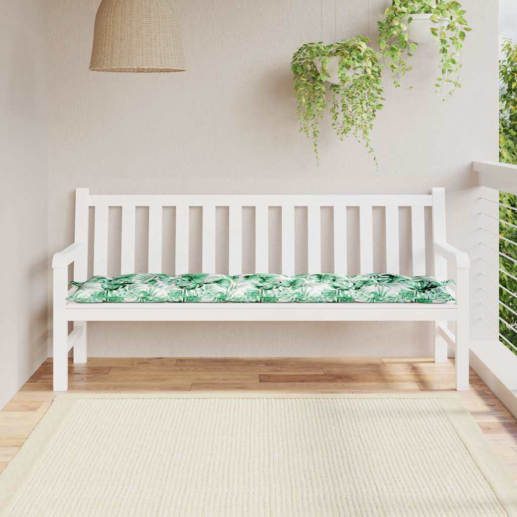 Gartenbank-Auflage Blattmuster 180x50x7 cm Oxford-Gewebe Gartenbank-Auflage Blattmuster 180x50x7 cm Oxford-Gewebe
