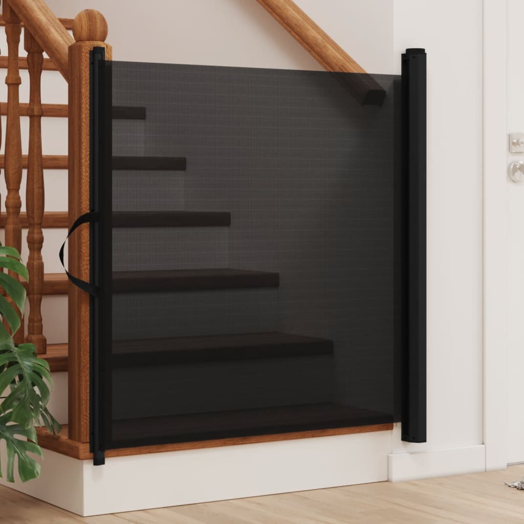 Haustier-Barriere Ausziehbar Schwarz 82,5x125 cm Haustier-Barriere Ausziehbar Schwarz 82,5x125 cm