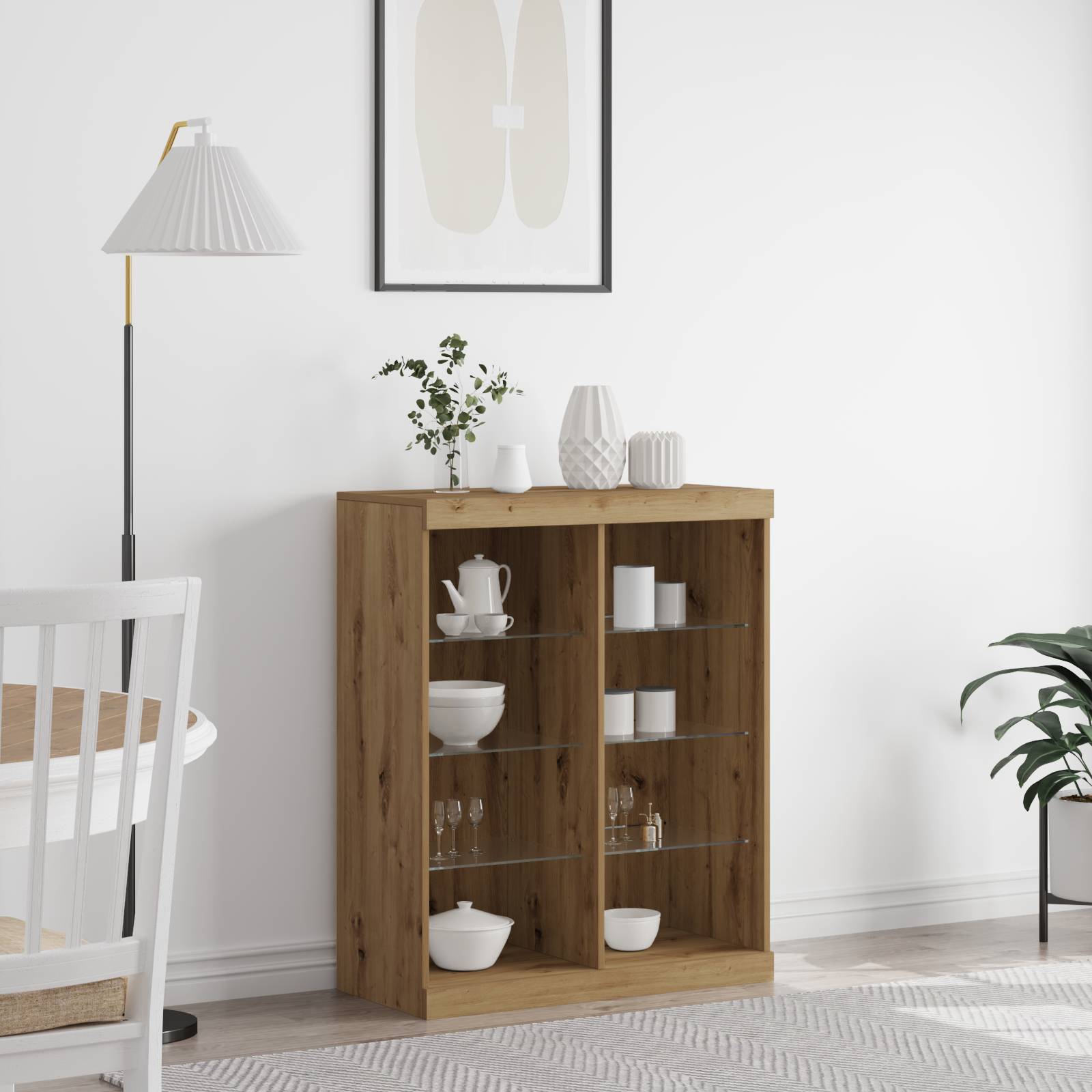 Sideboard mit LED-Lichtern Artisan Eiche 41x37x100 cm