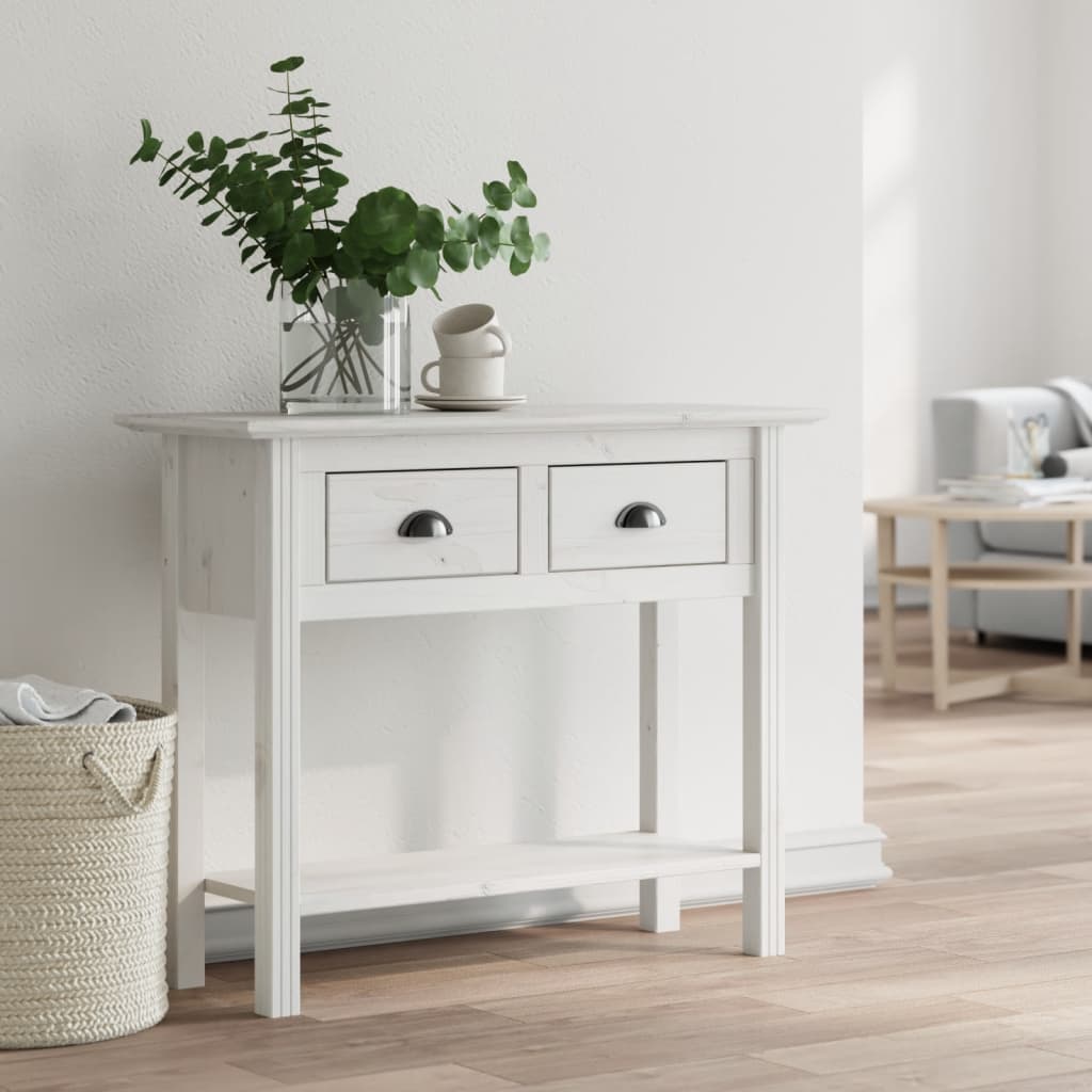 Konsolentisch BODO Weiß 90x34,5x73 cm Massivholz Kiefer