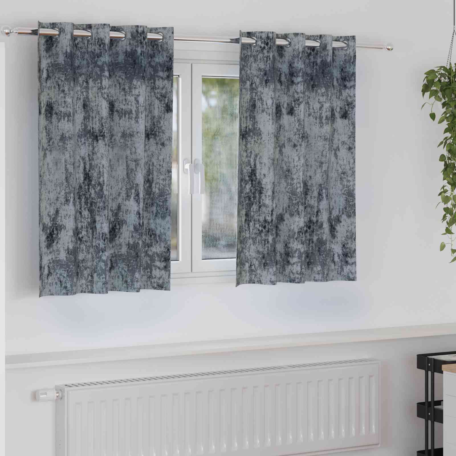 Silber Graue Vorhänge Silber grau Polyester 140 x 140 cm Silber Graue Vorhänge Silber grau Polyester 140 x 140 cm
