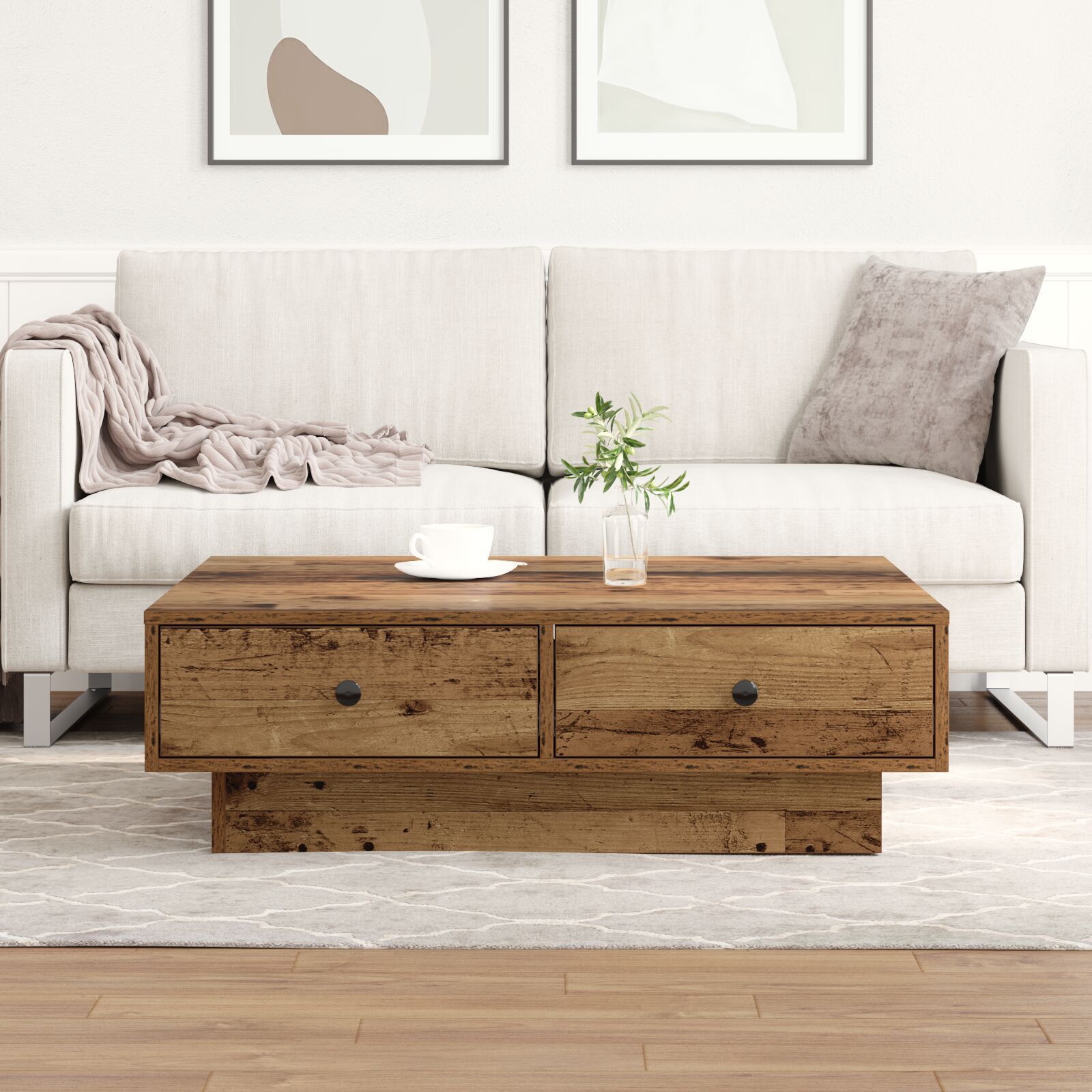 Couchtisch Altes Holz Recyceltes Holz 90 x 90 x 28 cm Couchtisch Altes Holz Recyceltes Holz 90 x 90 x 28 cm
