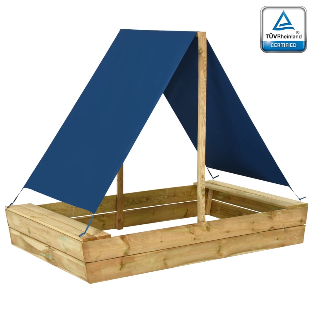 Sandkasten mit Dach 160x100x133 cm Imprägniertes Kiefernholz Sandkasten mit Dach 160x100x133 cm Imprägniertes Kiefernholz