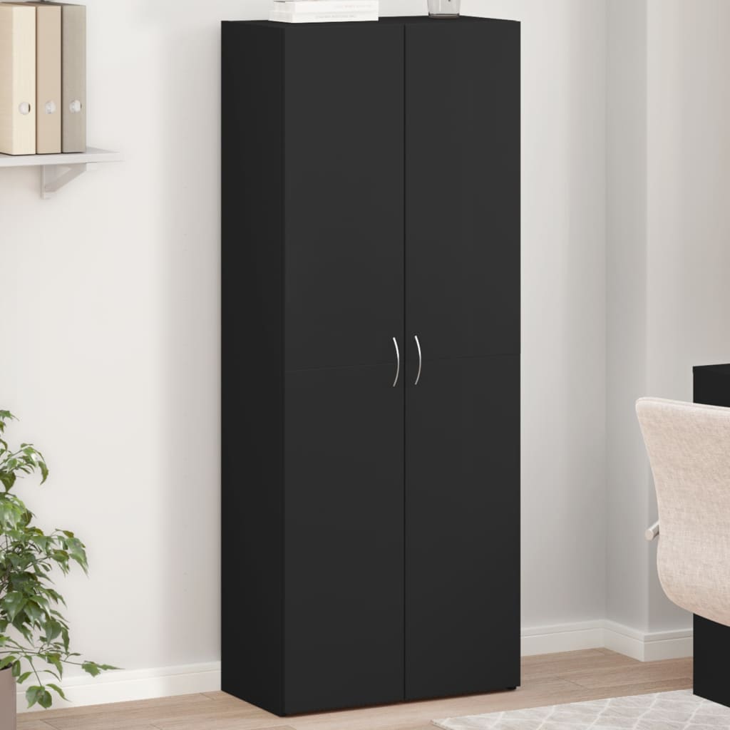 Aktenschrank Schwarz 60x32x153 cm Holzwerkstoff Aktenschrank Schwarz 60x32x153 cm Holzwerkstoff