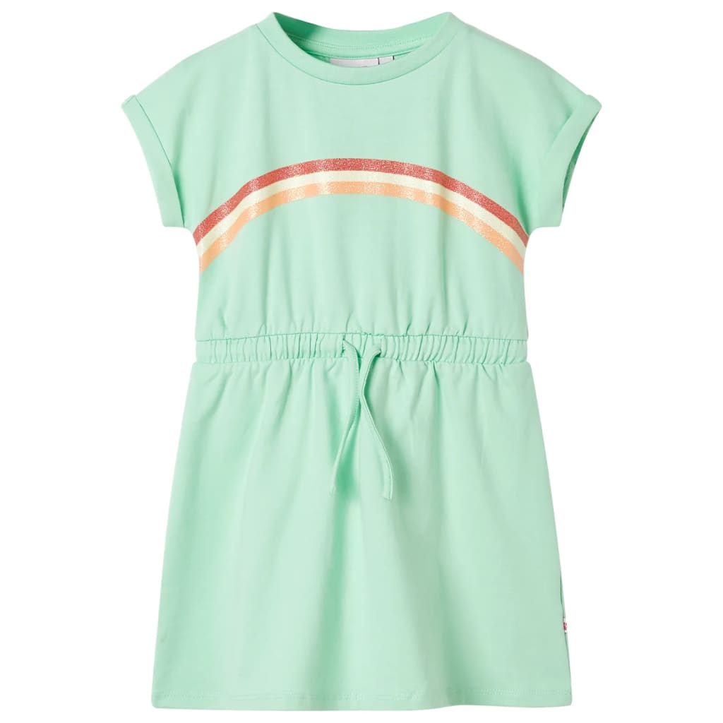 Kinderkleid mit Kordelzug Hellgrün 116 Kinderkleid mit Kordelzug Hellgrün 116