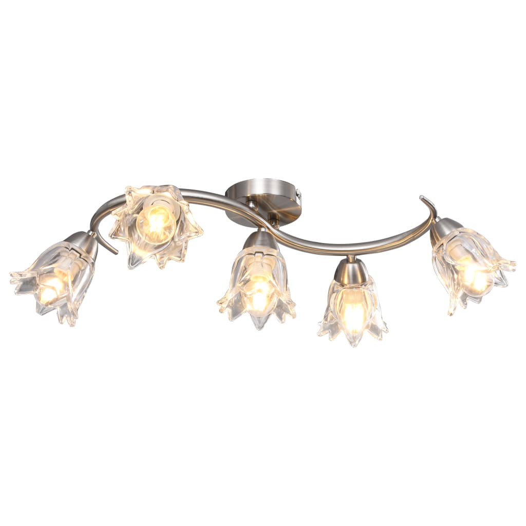 Deckenleuchte mit Glasschirmen für 5 E14 Glühlampen Deckenleuchte mit Glasschirmen für 5 E14 Glühlampen