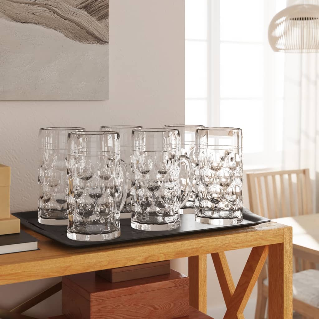 Bierkrüge mit Henkel Glas 6 Stk. 500 ml Bierkrüge mit Henkel Glas 6 Stk. 500 ml