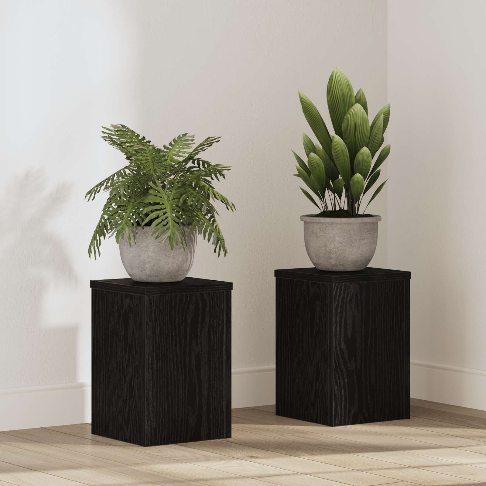 Pflanzenständer 2 Stück Schwarze Eiche 20x20x30 cm Ingenieure Holz Pflanzenständer 2 Stück Schwarze Eiche 20x20x30 cm Ingenieure Holz