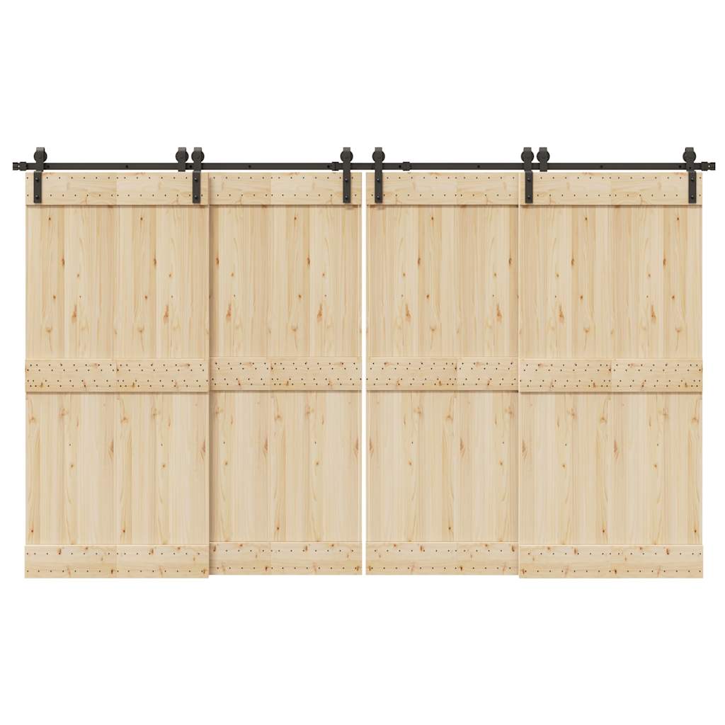 Schiebetürbeschlag-Set 183 cm Stahl Schwarz Schiebetürbeschlag-Set 183 cm Stahl Schwarz