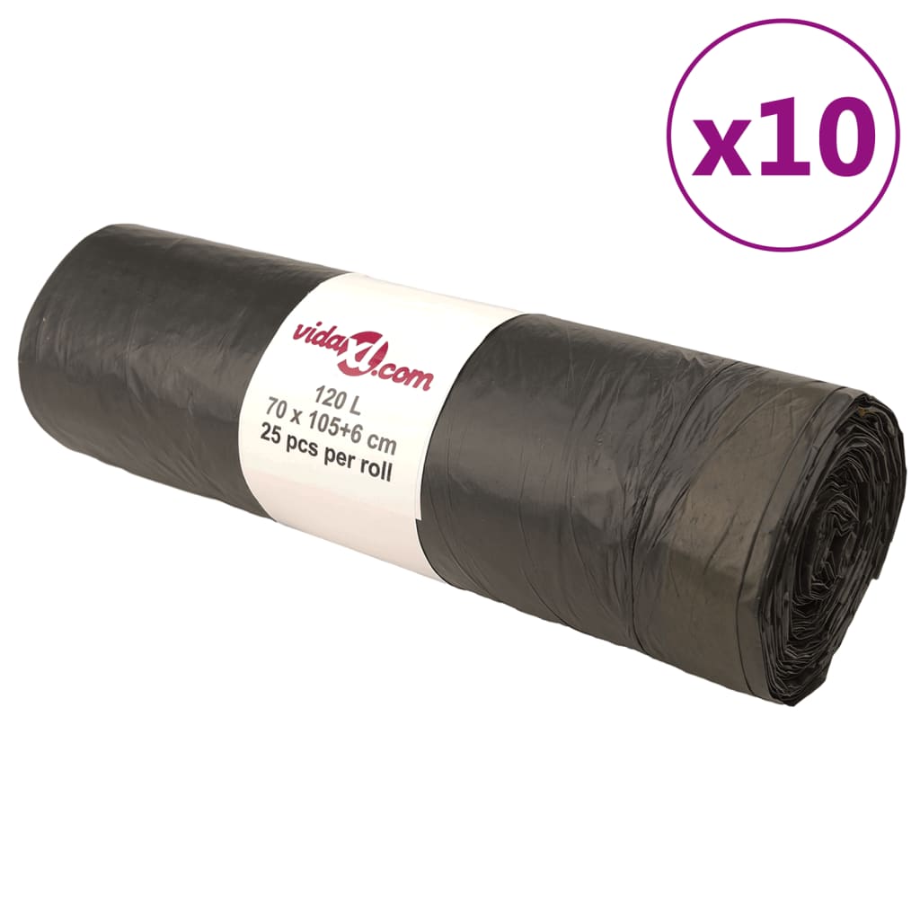 Müllsäcke mit Zugband 250 Stk. Schwarz 120 L Müllsäcke mit Zugband 250 Stk. Schwarz 120 L