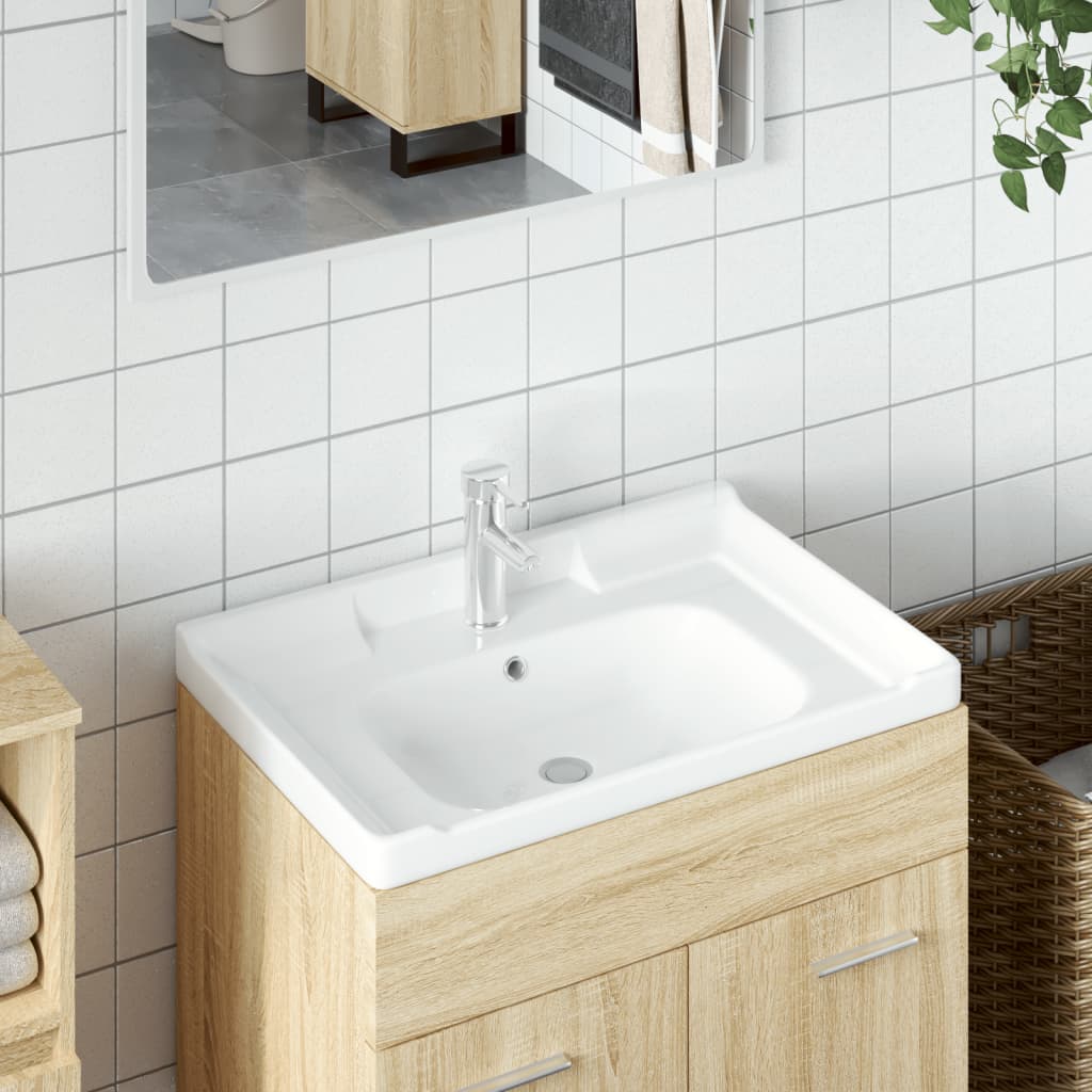 Waschbecken Weiß 61x48x23 cm Rechteckig Keramik Waschbecken Weiß 61x48x23 cm Rechteckig Keramik