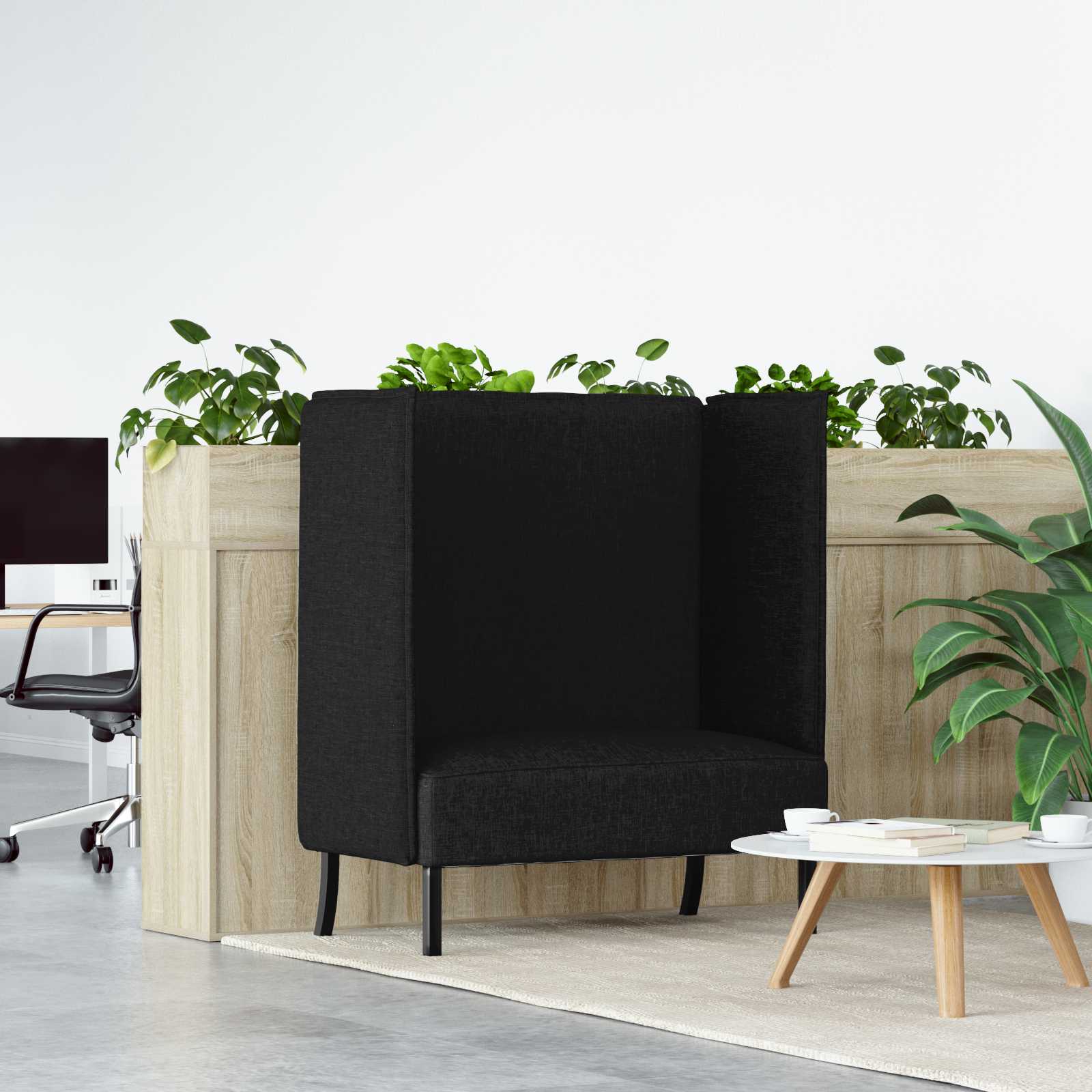 Hochlehner Sofa Schwarz 109x56x121 cm Stoff Hochlehner Sofa Schwarz 109x56x121 cm Stoff