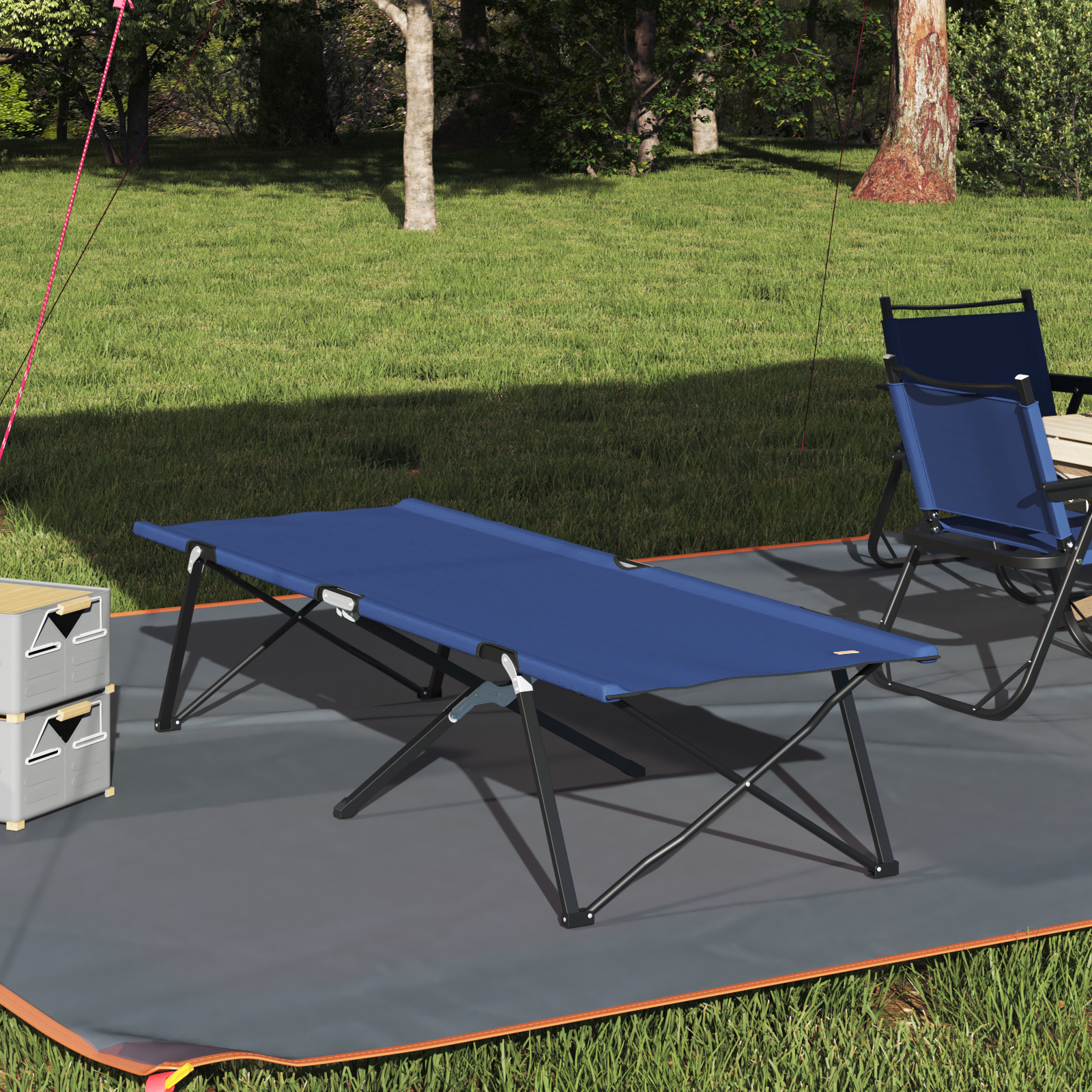 Klapp-Sonnenliege mit Tragetasche Blau 600D Oxford-Stoff Klapp-Sonnenliege mit Tragetasche Blau 600D Oxford-Stoff