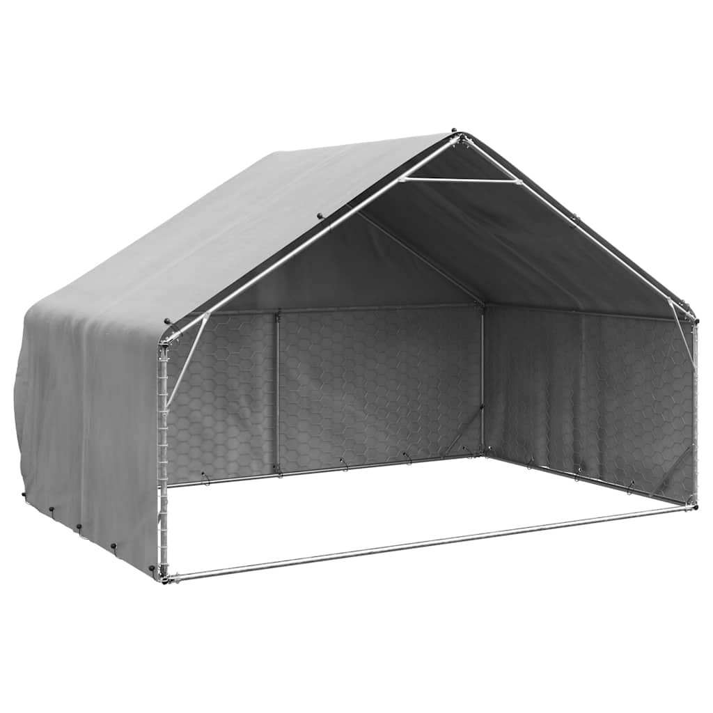 Outdoor-Hundezwinger mit Abdeckung 3x2x1,9 m Verzinkter Stahl Outdoor-Hundezwinger mit Abdeckung 3x2x1,9 m Verzinkter Stahl