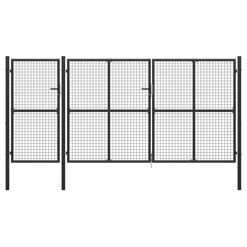 Gartentor Stahl 400 x 150 cm Anthrazit Gartentor Stahl 400 x 150 cm Anthrazit