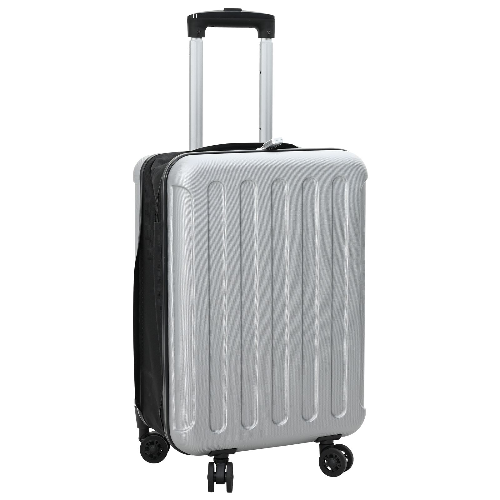 Faltbarer Koffer Hartschale 20 Zoll Silber 34x23x55.5 cm ABS Faltbarer Koffer Hartschale 20 Zoll Silber 34x23x55.5 cm ABS