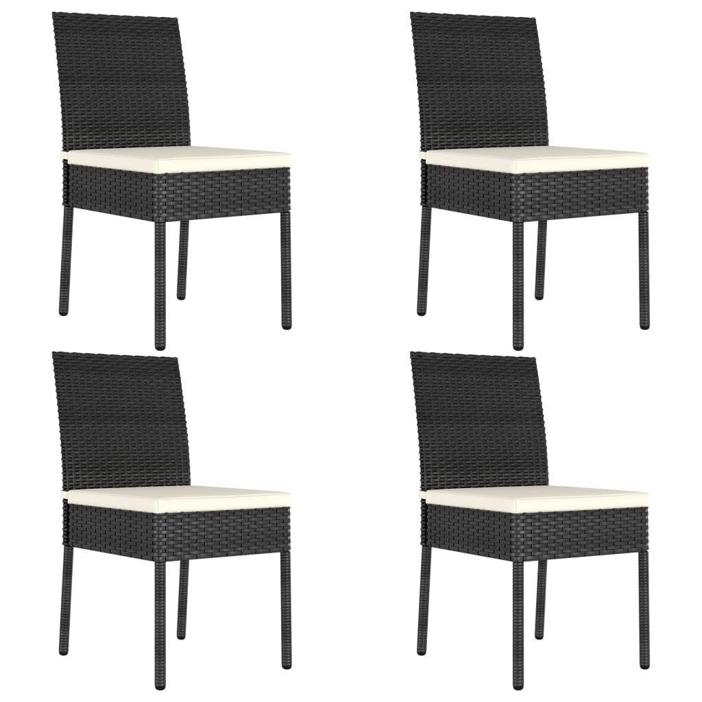 Garten-Essstühle 4 Stk. Poly Rattan Schwarz Garten-Essstühle 4 Stk. Poly Rattan Schwarz