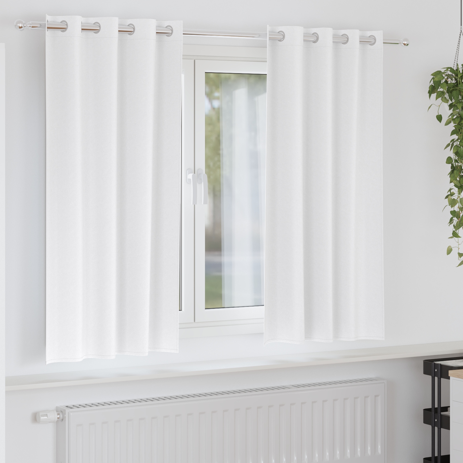 Vorhänge mit Vorhängen 2 pcs Reinweiß 175 x 140 cm Polyester Vorhänge mit Vorhängen 2 pcs Reinweiß 175 x 140 cm Polyester