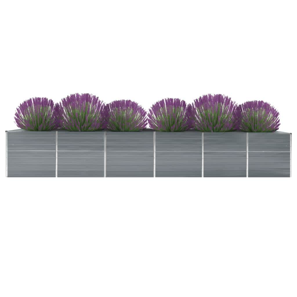 Garten-Hochbeet Verzinkter Stahl 480x80x45 cm Grau Garten-Hochbeet Verzinkter Stahl 480x80x45 cm Grau