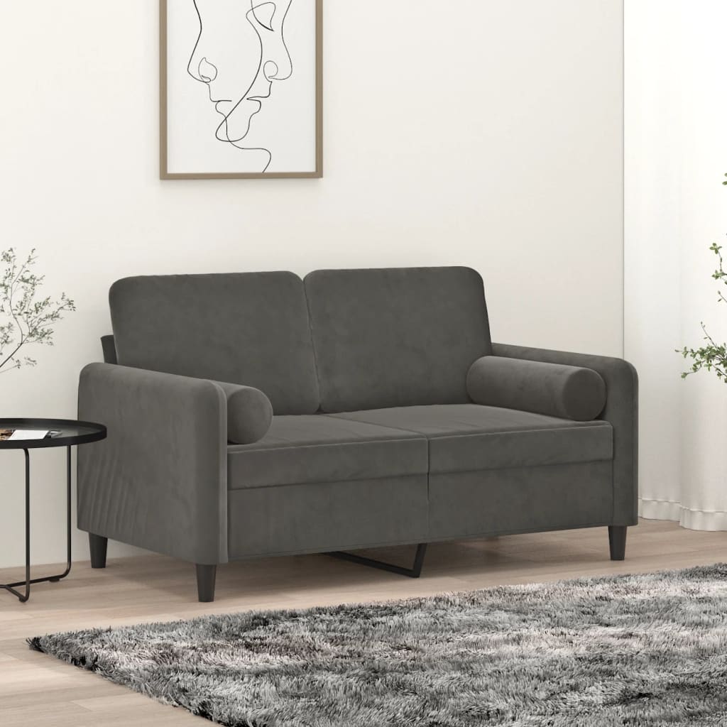 Zierkissen 2 Stk. Dunkelgrau Ø15x50 cm Samt Zierkissen 2 Stk. Dunkelgrau Ø15x50 cm Samt