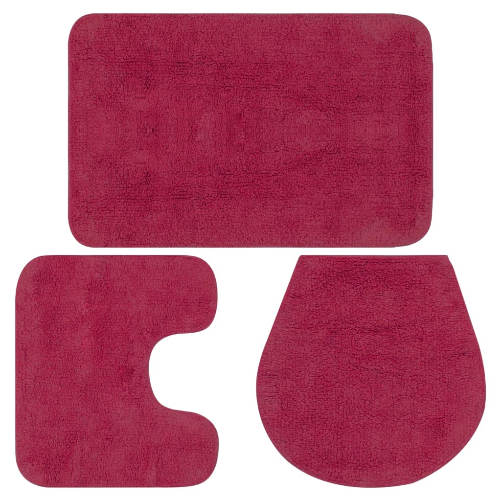 Badematten-Set 3-tlg. Stoff Fuchsia Badematten-Set 3-tlg. Stoff Fuchsia