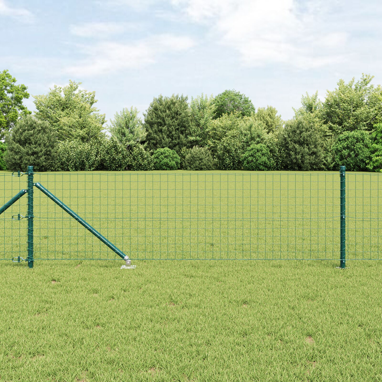 vidaXL Zaunpfosten mit Spike 52 Stück Ø32 mm 120 cm Verzinkter Stahl
