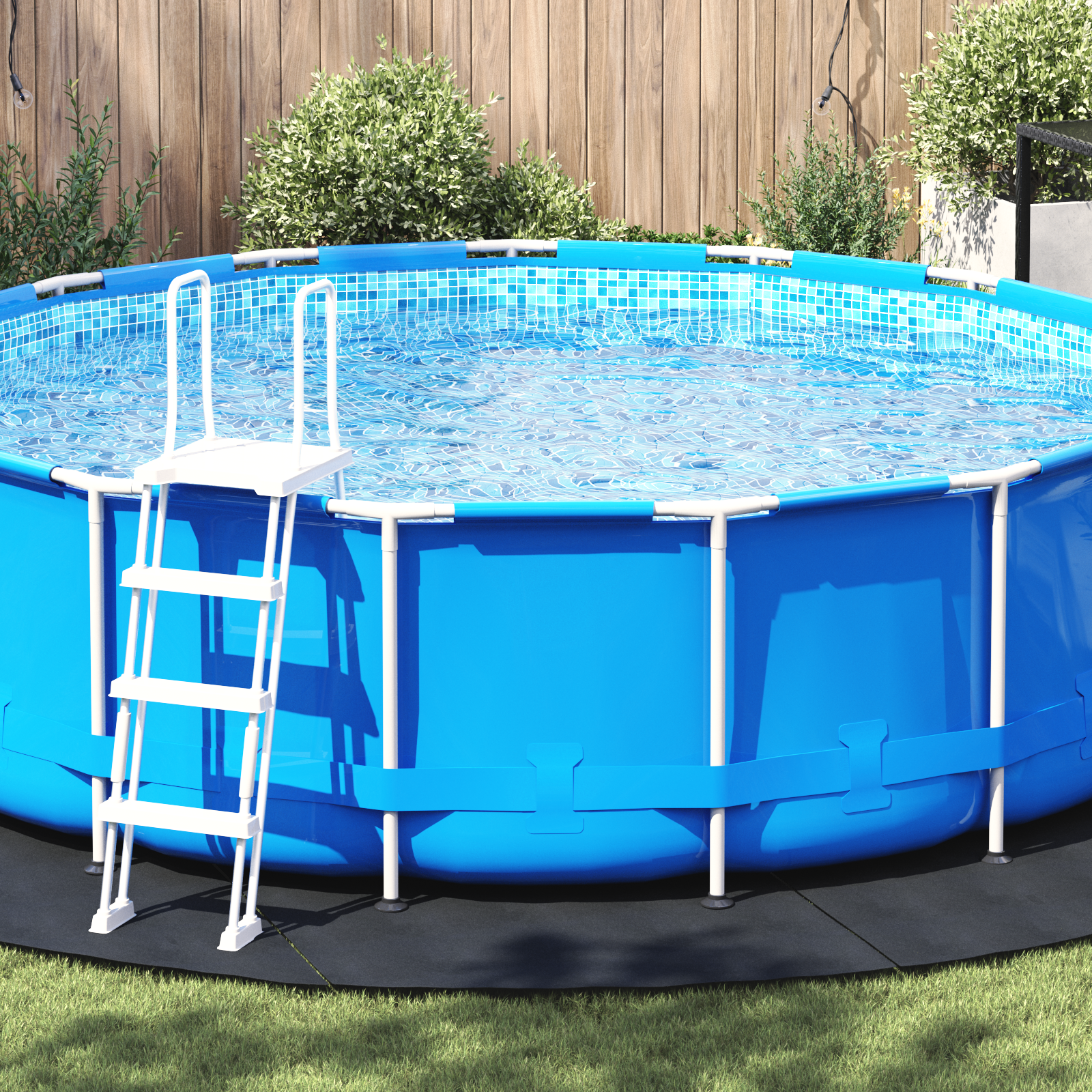 Runde Poolabdeckung Schwarz Kunststoff Ø 458 cm Poolabdeckung Runde Poolabdeckung Schwarz Kunststoff Ø 458 cm Poolabdeckung