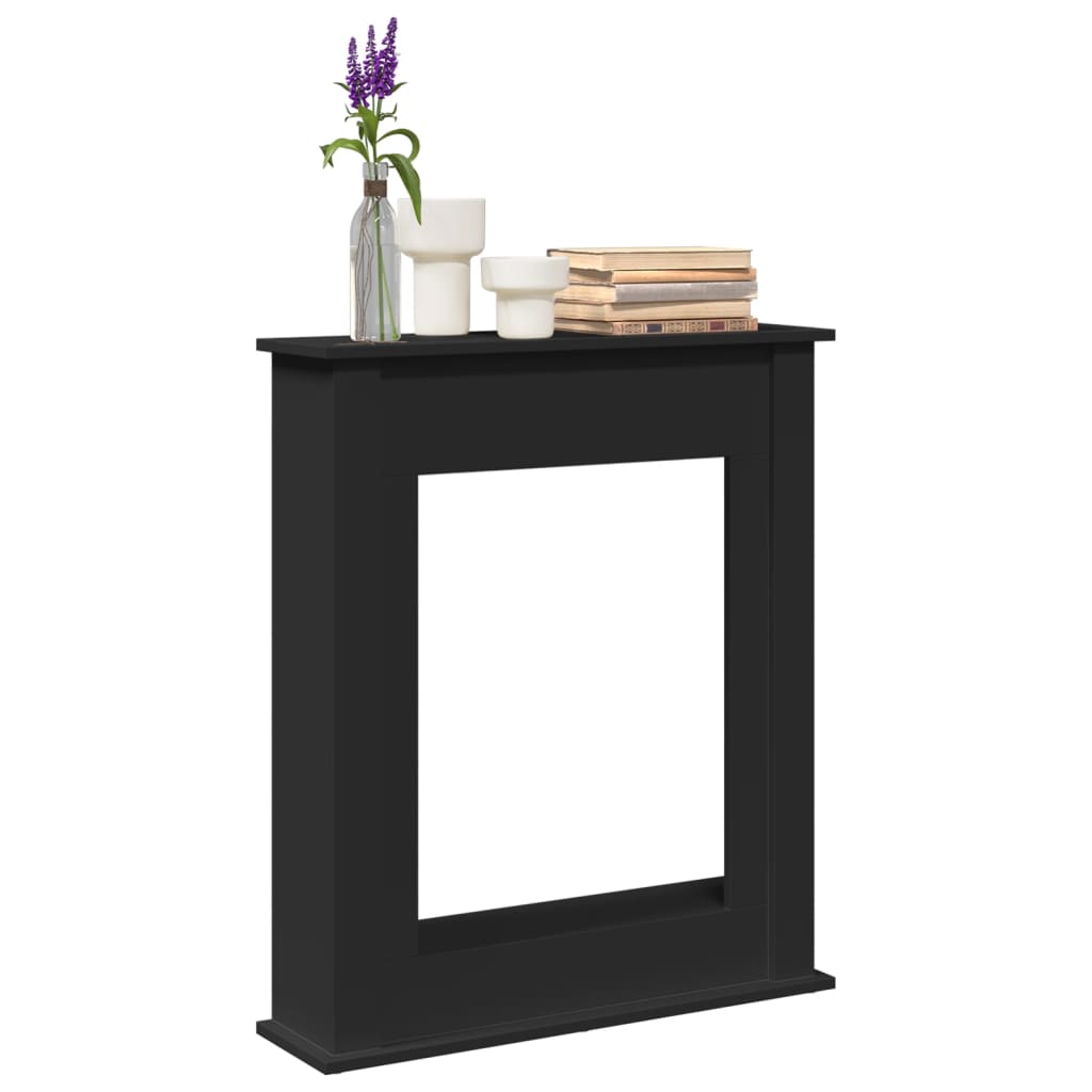 Kaminumrandung Schwarz 75x20x87,5 cm Holzwerkstoff Kaminumrandung Schwarz 75x20x87,5 cm Holzwerkstoff