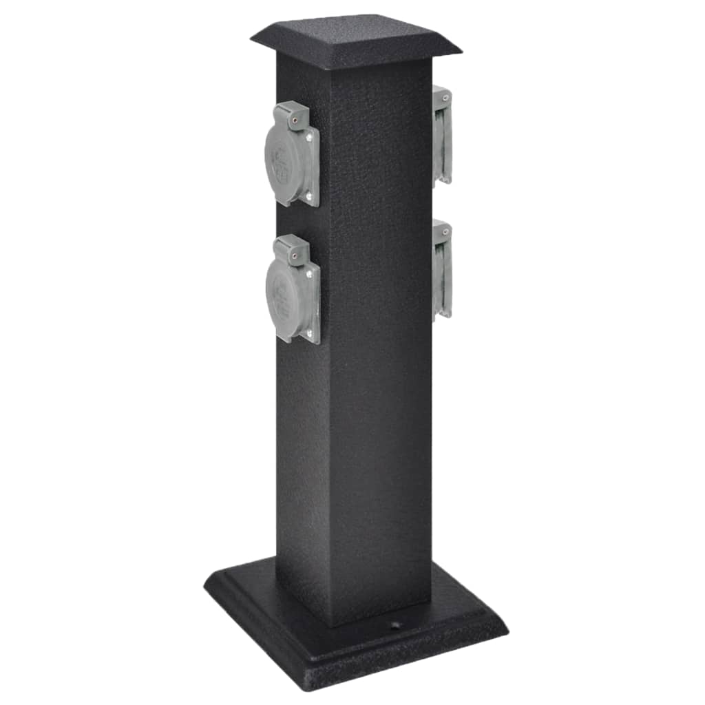 Steckdosensäule Schwarz Steckdosensäule Schwarz