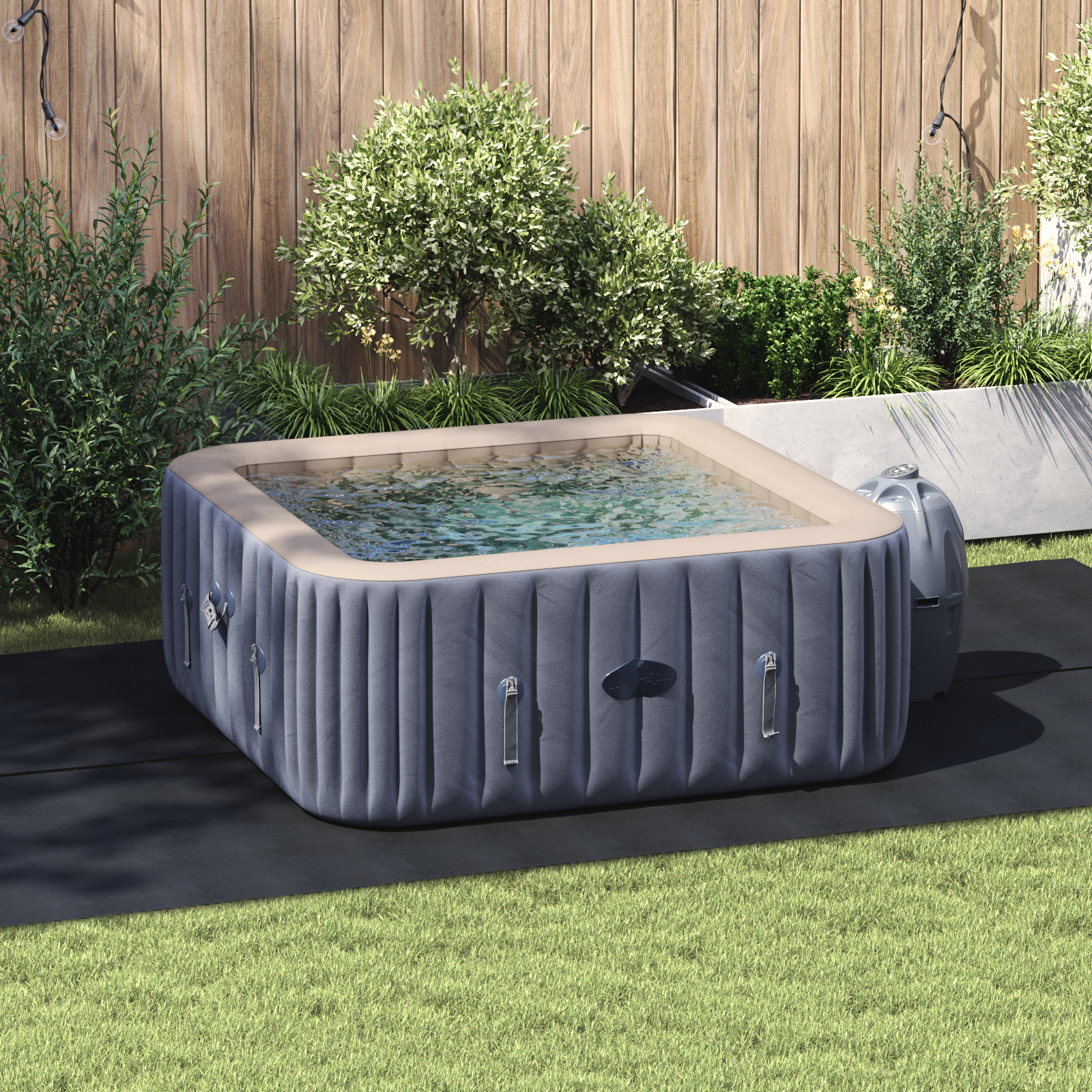 Rechteckige Poolabdeckung Schwarz Kunststoff 420 x 220 cm Rechteckige Poolabdeckung Schwarz Kunststoff 420 x 220 cm