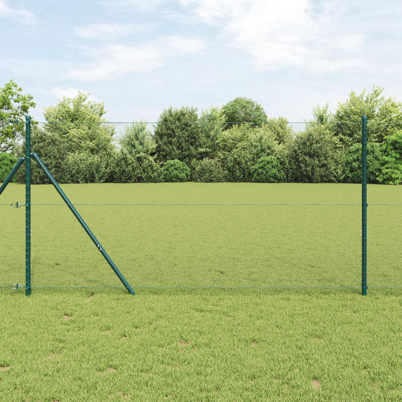 Sechseckzaun Grün 1x50 m Stahl