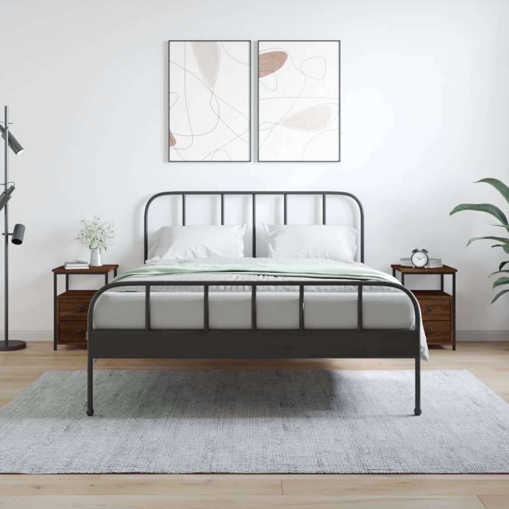 Nachttische 2 Stk Braun Eichen-Optik 34x35,5x50cm Holzwerkstoff Nachttische 2 Stk Braun Eichen-Optik 34x35,5x50cm Holzwerkstoff