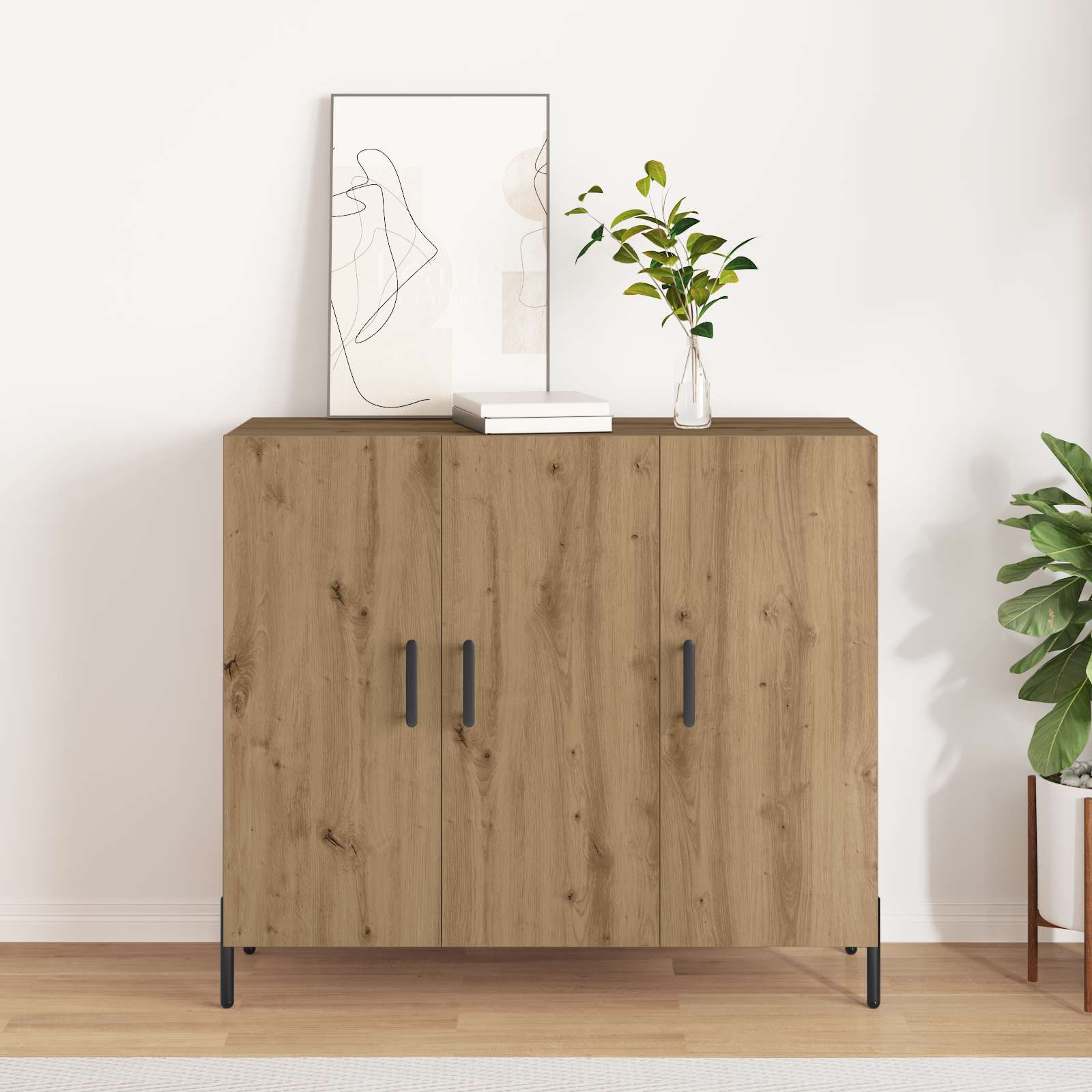 Sideboard Artisan Eiche 90x34x80 cm Material