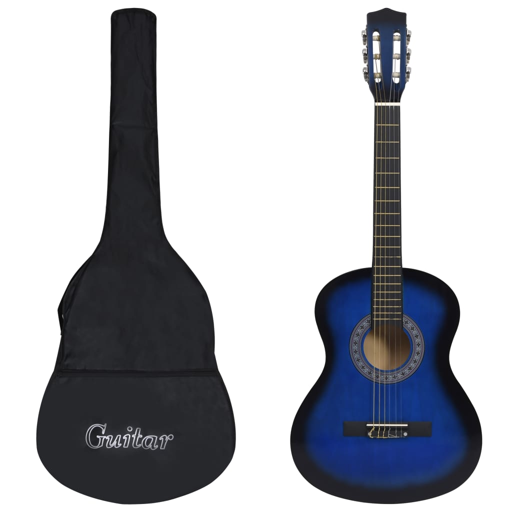 8-tlg. Klassikgitarren-Set für Anfänger & Kinder Blau 3/4 36" 8-tlg. Klassikgitarren-Set für Anfänger & Kinder Blau 3/4 36"