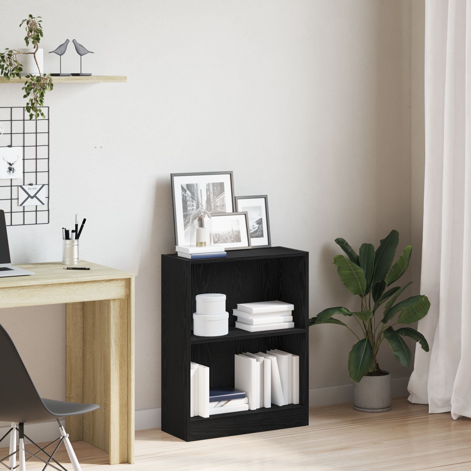 vidaXL Bücherregal Schwarz 60x24x76 cm aus Holzwerkstoff vidaXL Bücherregal Schwarz 60x24x76 cm aus Holzwerkstoff
