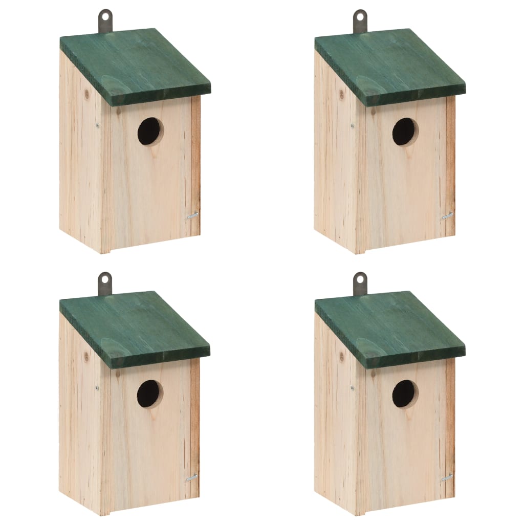 Vogelhäuser 4 Stk. Holz 12x12x22 cm Vogelhäuser 4 Stk. Holz 12x12x22 cm