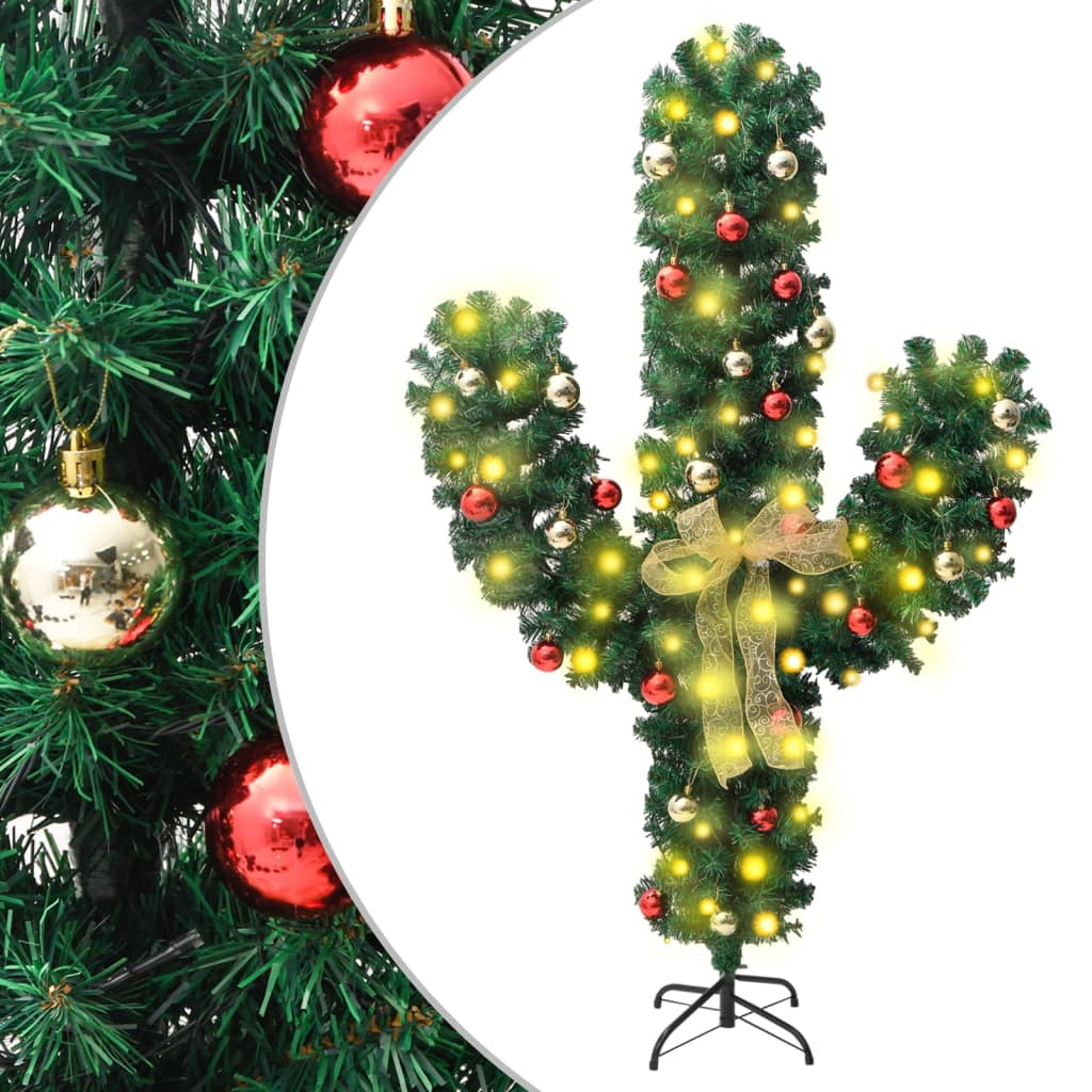 Weihnachtskaktus mit Ständer und LED Grün 210 cm PVC Weihnachtskaktus mit Ständer und LED Grün 210 cm PVC