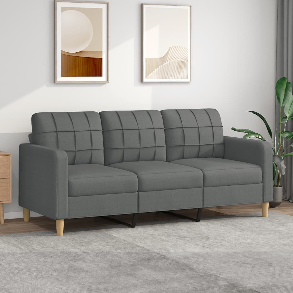 3-Sitzer-Sofa Dunkelgrau 180 cm Stoff 3-Sitzer-Sofa Dunkelgrau 180 cm Stoff