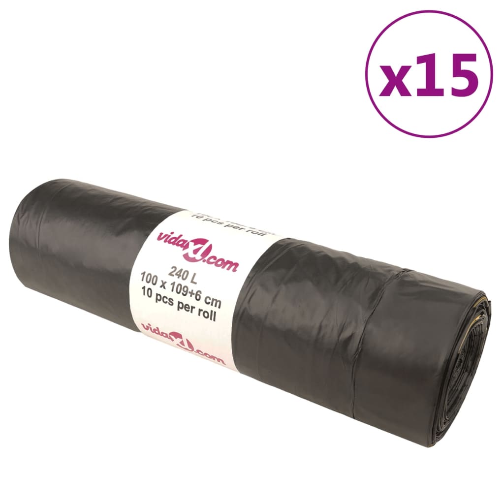 Müllsäcke mit Zugband 150 Stk. Schwarz 240 L Müllsäcke mit Zugband 150 Stk. Schwarz 240 L