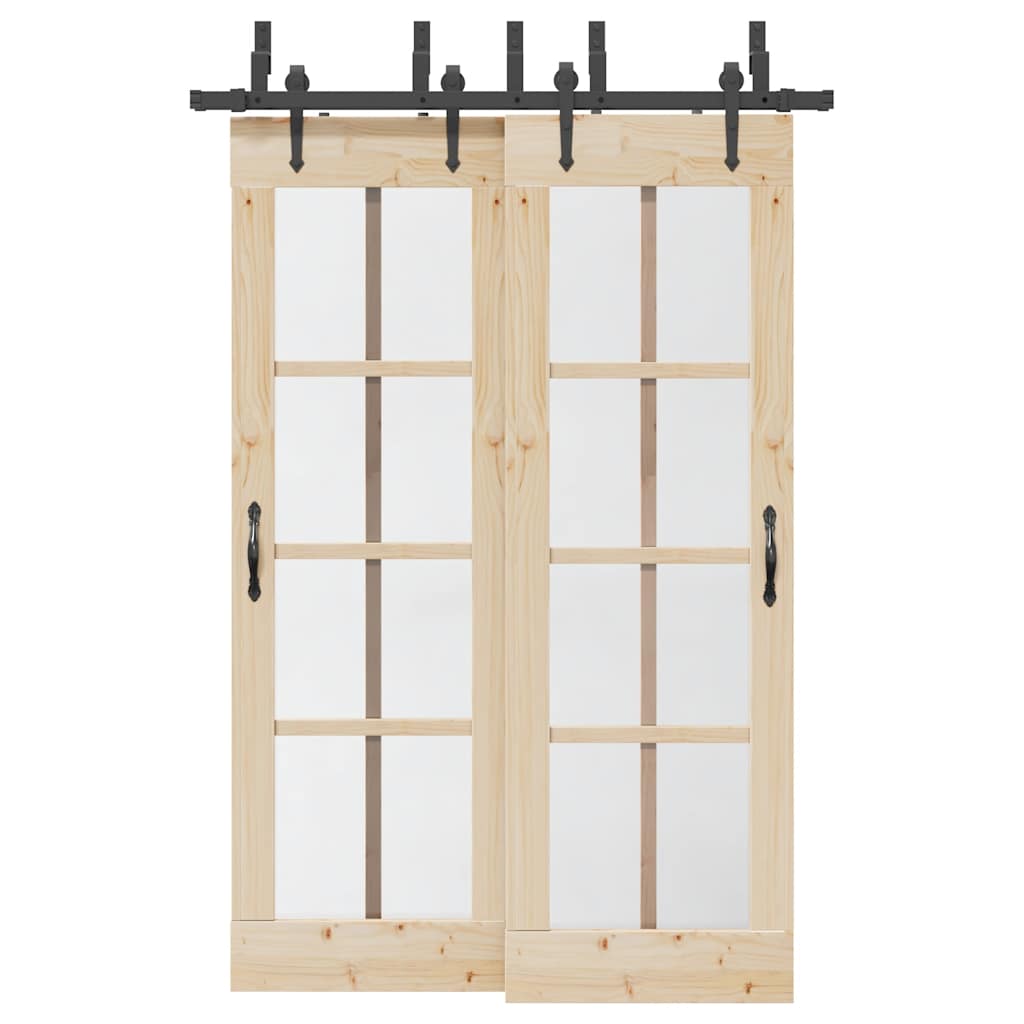 Schiebetürbeschlag-Set 152,5 cm Stahl Schwarz Schiebetürbeschlag-Set 152,5 cm Stahl Schwarz