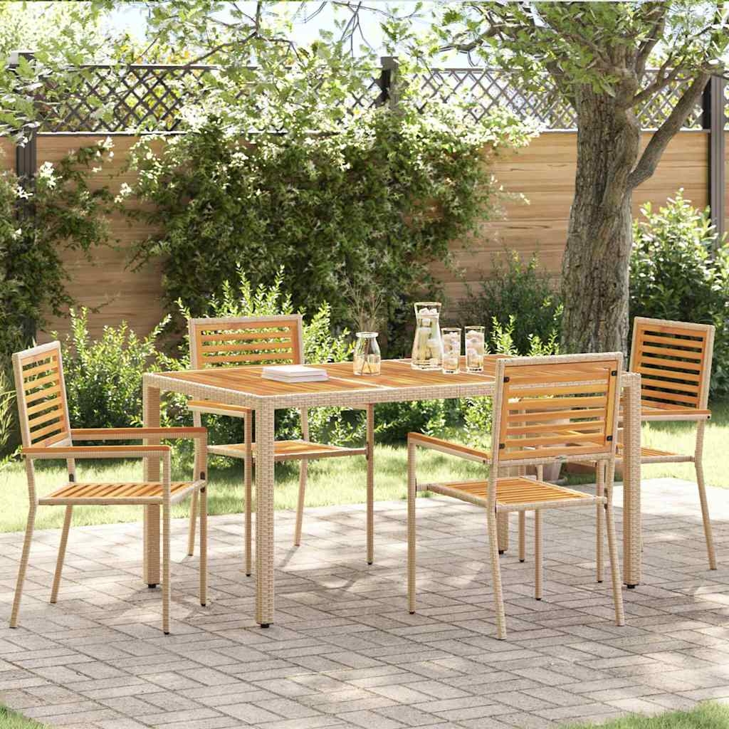 Outdoor-Stühle 4 pcs Creme, Braun Outdoor-Stühle 4 pcs Creme, Braun