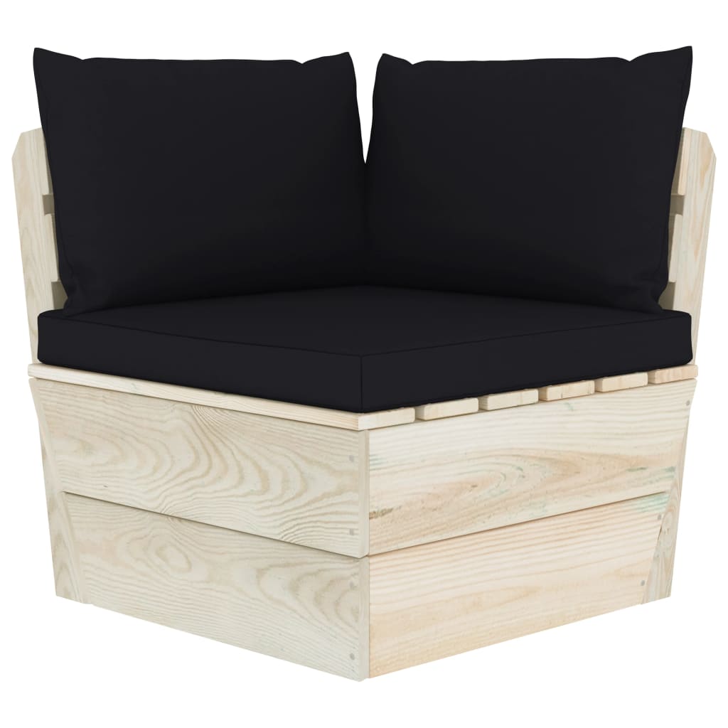 Palettenkissen 3-tlg. Schwarz Oxford-Gewebe Palettenkissen 3-tlg. Schwarz Oxford-Gewebe