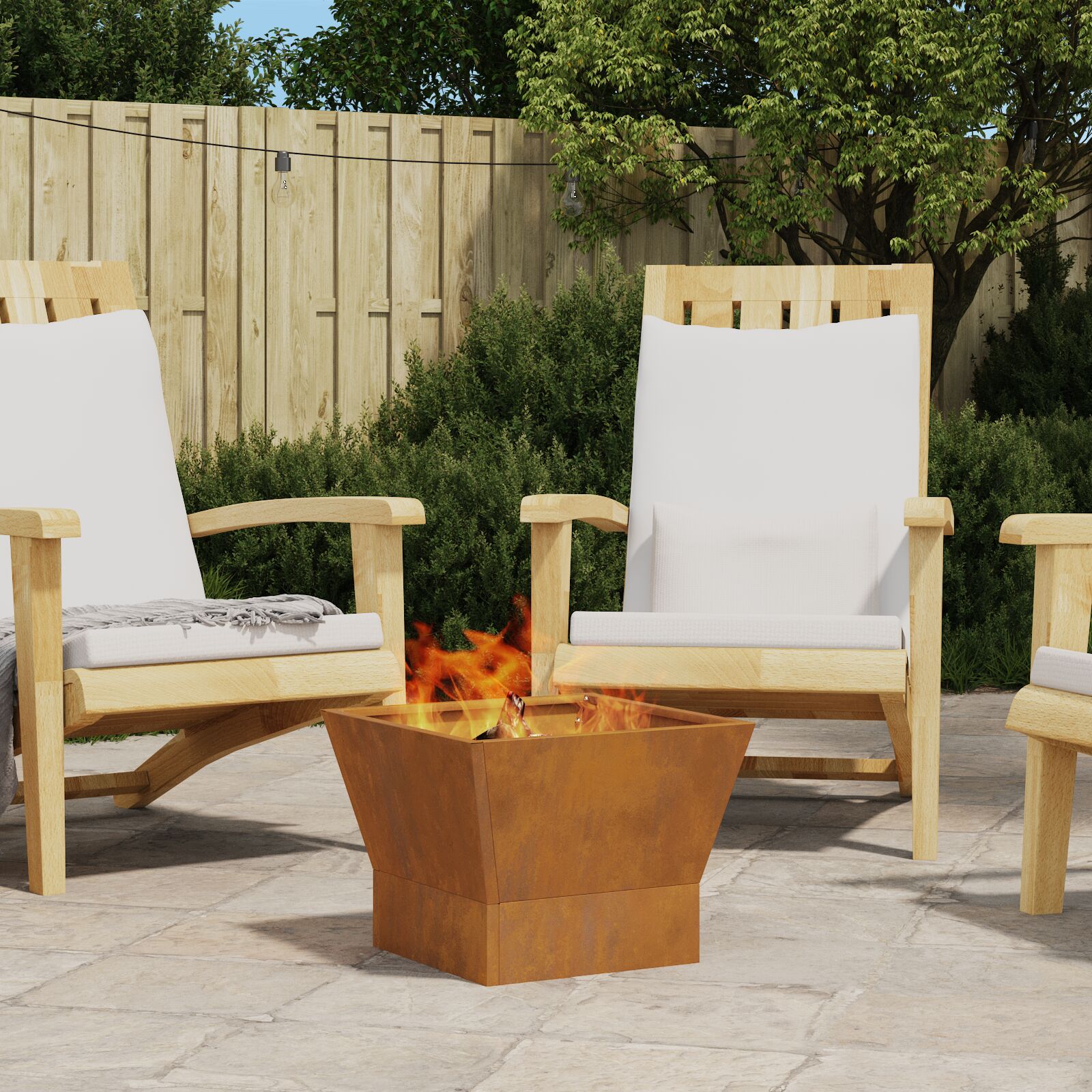 vidaXL Feuerstelle Quadrat 40x40x30 cm Wetterstahl vidaXL Feuerstelle Quadrat 40x40x30 cm Wetterstahl